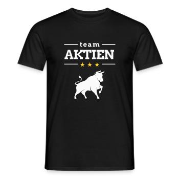 Team Aktien - Männer T-Shirt - Schwarz - Vorne - AI Model Male 178 light (178cm)