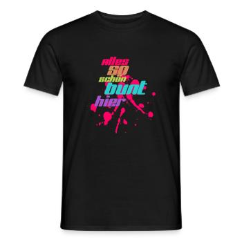 alles bunt - Männer T-Shirt - Schwarz - Vorne - AI Model Male 178 light (178cm)