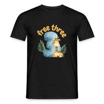 Free Three Giraffe Safari - Männer T-Shirt - Schwarz - Vorne - AI Model Male 178 light (178cm)