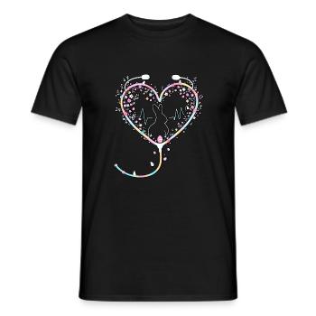 Lapin de Pâques Infirmière - T-shirt homme - noir - Devant - AI Model Male 178 light (178cm)