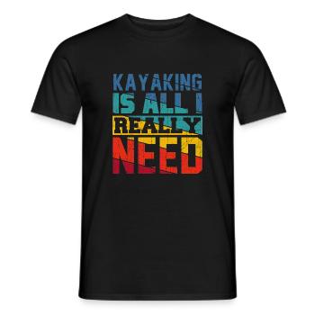 Kayaking Is All I Really Need Retro Colors - Men's T-Shirt - black - Front - AI Model Male 178 light (178cm)
