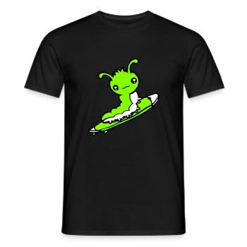 Raupe Surfer Surfen Surfbrett Meer Wellen Reiten - Männer T-Shirt - Schwarz - Vorne - AI Model Male 178 light (178cm)