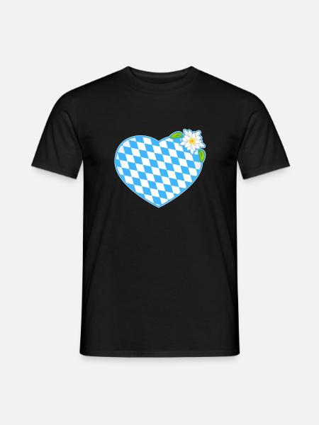 Bayernherz - Männer T-Shirt - Schwarz