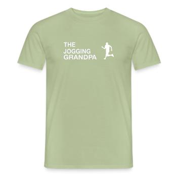 Grand-père jogging, course à pied - T-shirt homme - vert sauge - Devant - AI Model Male 178 light (178cm)