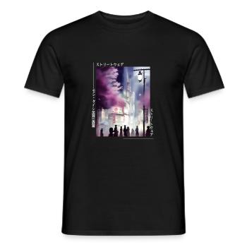 Japanese Streetwear Aesthetic - Men's T-Shirt - black - Front - AI Model Male 178 light (178cm)