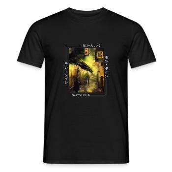 Japanese Streetwear Aesthetic - Men's T-Shirt - black - Front - AI Model Male 178 light (178cm)