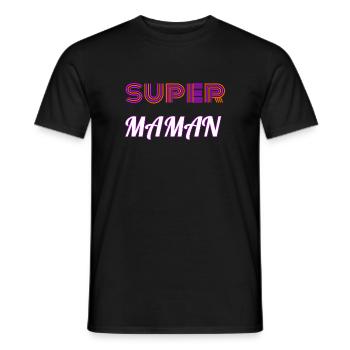 Super Maman - T-shirt homme - noir - Devant - AI Model Male 178 light (178cm)