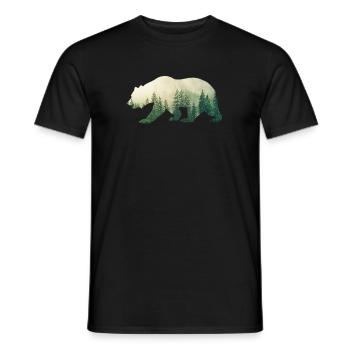 Ours Grizzly - T-shirt homme - noir - Devant - AI Model Male 178 light (178cm)