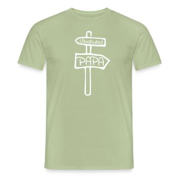 Papa - Werdender Vater - Schwanger - Männer T-Shirt - Sage - Vorne - AI Model Male 178 light (178cm)