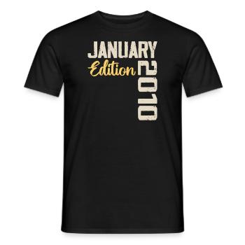 Cadeau D'anniversaire Nées En Janvier 2010 - 2010 - T-shirt homme - noir - Devant - AI Model Male 178 light (178cm)