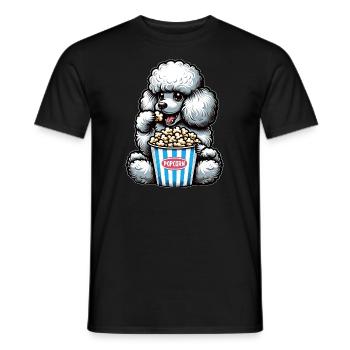 Pudel im Kino, Karneval & Popcorn - Männer T-Shirt - Schwarz - Vorne - AI Model Male 178 light (178cm)