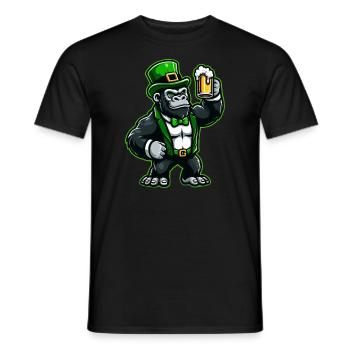 St. Patrick's Gorilla & Bier Cartoon - Männer T-Shirt - Schwarz - Vorne - AI Model Male 178 light (178cm)