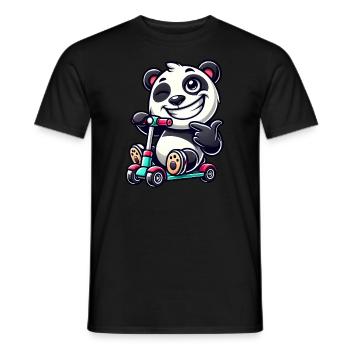 Panda Roller Scooter Cartoon Cool - Männer T-Shirt - Schwarz - Vorne - AI Model Male 178 light (178cm)