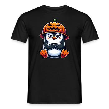 Halloween Pingouin Citrouille Sorcière Chapeau Dessin Animé Aigre - T-shirt homme - noir - Devant - AI Model Male 178 light (178cm)