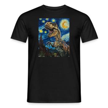 T-Rex Dino - Men's T-Shirt - black - Front - AI Model Male 178 light (178cm)