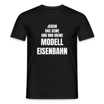 Hobby Modelleisenbahn - Männer T-Shirt - Schwarz - Vorne - AI Model Male 178 light (178cm)
