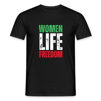 Women Life Freedom - Women's Right - Iran - Männer T-Shirt - Schwarz - Vorne - AI Model Male 178 light (178cm)