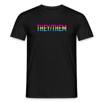 They Them Pronouns Pan Pride Month LGBTQ Pansexual - Men's T-Shirt - black - Front - AI Model Male 178 light (178cm)