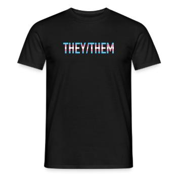 They Them Pronomen Transgender LGBT Transsexuell - Männer T-Shirt - Schwarz - Vorne - AI Model Male 178 light (178cm)