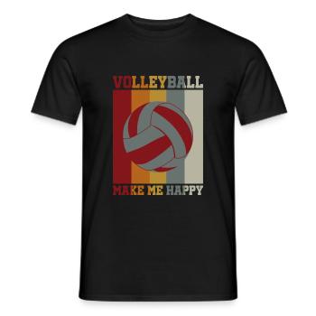 Le volley-ball me rend heureux - T-shirt homme - noir - Devant - AI Model Male 178 light (178cm)