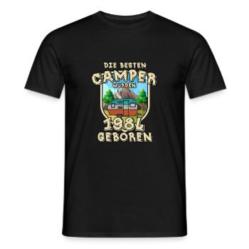 Camping Berg Urlaub Freiheit Geboren 1984 - Männer T-Shirt - Schwarz - Vorne - AI Model Male 178 light (178cm)