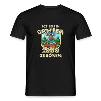 Camping Berg Urlaub Freiheit Geboren 1989 - Männer T-Shirt - Schwarz - Vorne - AI Model Male 178 light (178cm)