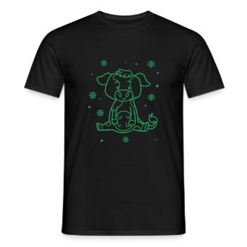 funny cow - Men's T-Shirt - black - Front - AI Model Male 178 light (178cm)