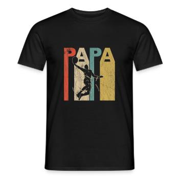 Papa Basketball Retro Shirt - Männer T-Shirt - Schwarz - Vorne - AI Model Male 178 light (178cm)