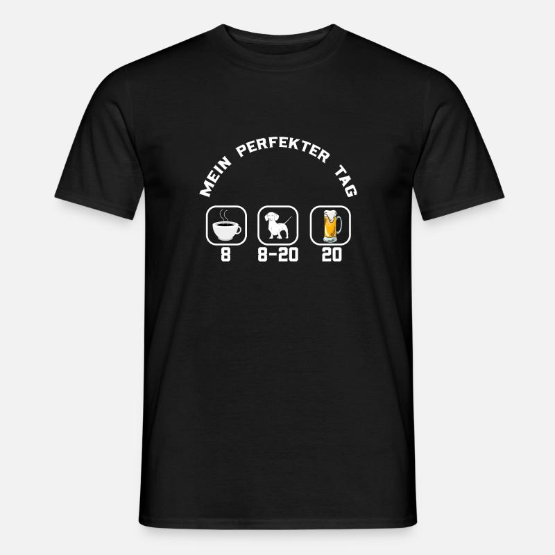 Dackel Mein perfekter Tag Dackel - Männer T-Shirt - Schwarz