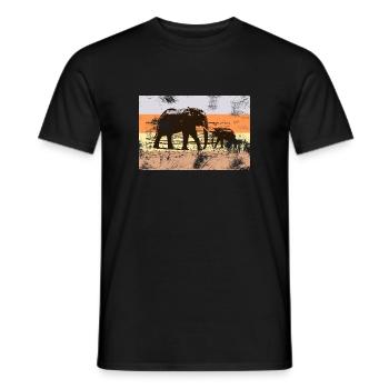 elephants - Men's T-Shirt - black - Front - AI Model Male 178 light (178cm)