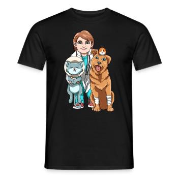 Tierärztin für eine Tierärztin und Tierarzt - Männer T-Shirt - Schwarz - Vorne - AI Model Male 178 light (178cm)
