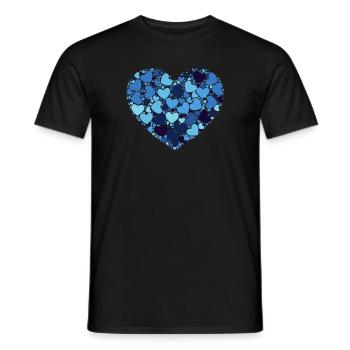 Blauherzige Harmonie – Ein Meer aus Liebe - Männer T-Shirt - Schwarz - Vorne - AI Model Male 178 light (178cm)