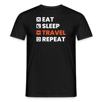 Eat Sleep Travel Repeat - Men's T-Shirt - black - Front - AI Model Male 178 light (178cm)