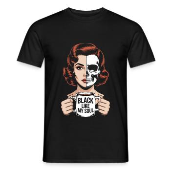 Noir comme mon âme ! Goth Café Emo Girl - T-shirt homme - noir - Devant - AI Model Male 178 light (178cm)