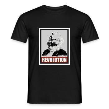 Karl Marx, revolution, communism, socialism! - Men's T-Shirt - black - Front - AI Model Male 178 light (178cm)
