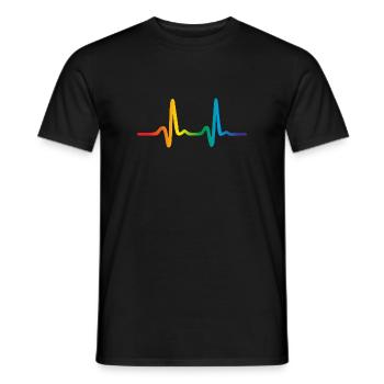 Lgbt Regenbogen Herzschlag, Pride EKG Puls - Männer T-Shirt - Schwarz - Vorne - AI Model Male 178 light (178cm)