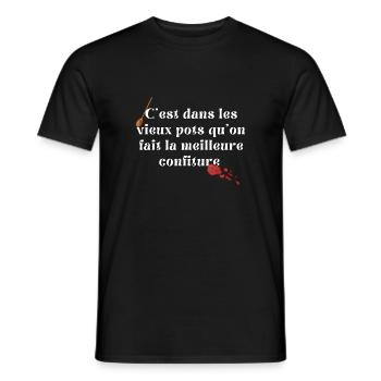 C'est dans les vieux pots - T-shirt homme - noir - Devant - AI Model Male 178 light (178cm)