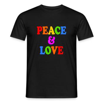 Peace and love - Männer T-Shirt - Schwarz - Vorne - AI Model Male 178 light (178cm)