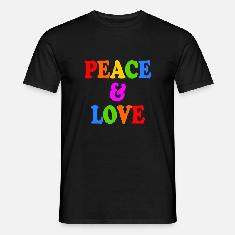 Peace and love - T-shirt uomo - nero