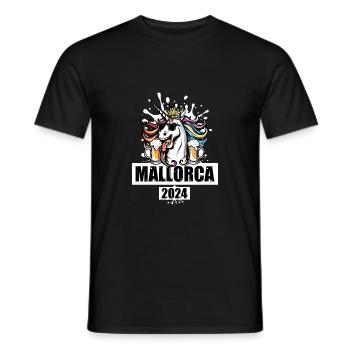 Majorque 2024 Licorne Party Drôle - T-shirt homme - noir - Devant - AI Model Male 178 light (178cm)