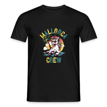 Vacances de fête de la licorne de l’équipage de Majorque - T-shirt homme - noir - Devant - AI Model Male 178 light (178cm)