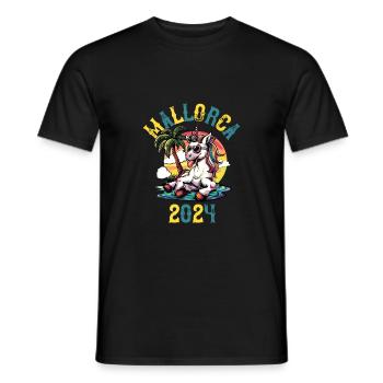 Mallorca 2024 Unicorn Party Holidays - Men's T-Shirt - black - Front - AI Model Male 178 light (178cm)