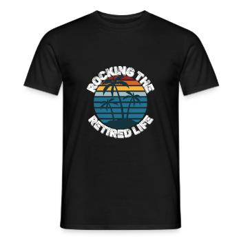 Retraite - Pension - T-shirt homme - noir - Devant - AI Model Male 178 light (178cm)