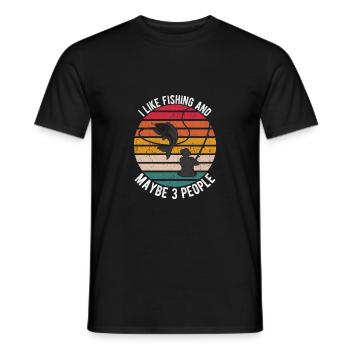 angling - Men's T-Shirt - black - Front - AI Model Male 178 light (178cm)