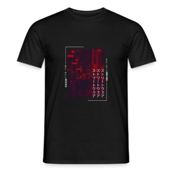 Japanese Streetwear Aesthetic - Men's T-Shirt - black - Front - AI Model Male 178 light (178cm)