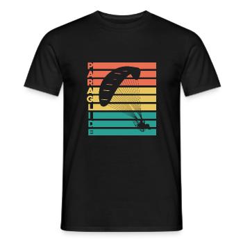 Retro Graphic Paragliding Paraglider Parachute Sky - Männer T-Shirt - Schwarz - Vorne - AI Model Male 178 light (178cm)