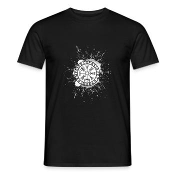 Vegvisir Viking Compass Futhark - Men's T-Shirt - black - Front - AI Model Male 178 light (178cm)