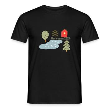 Norvège 2024 - T-shirt homme - noir - Devant - AI Model Male 178 light (178cm)