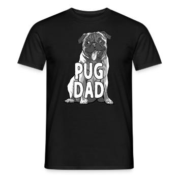 PUG DAD MOPS PAPA - Männer T-Shirt - Schwarz - Vorne - AI Model Male 178 light (178cm)
