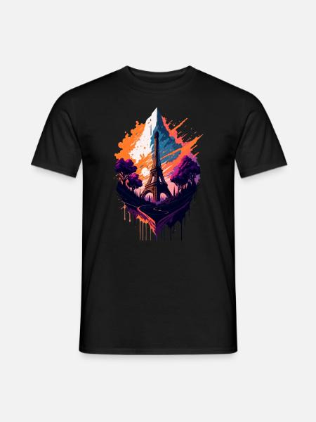 Abstract Tower of Paris - Men's T-Shirt - black